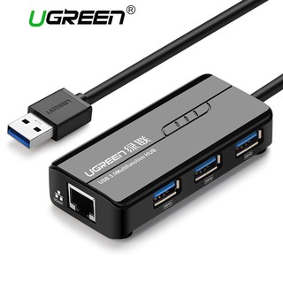 ภาพขนาดย่อของภาพหน้าปกสินค้าUGREEN(20265) USB 3.0 Gigabit Ethernet Lan RJ45 Network Adapter to 1000Mbps+3 Ports Hub จากร้าน toara บน Shopee