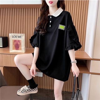 💥เสื้อยืดแขนสั้นFreesize เสื้อคอปกแขนระบาย น่ารักๆ พร้อมส่ง 💥
