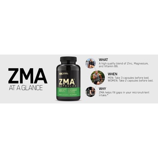 Optimum Nutrition ZMA,(180 Capsules) Zinc Magnesium Aspartate, Zinc for ...