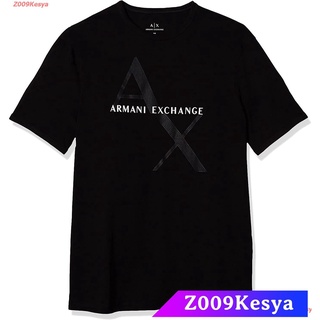 Tee Z009Kesya เสื้อยืดสีพื้น AX Armani Exchange Mens Crew Neck Logo Tee discount Armani Exchange$v)