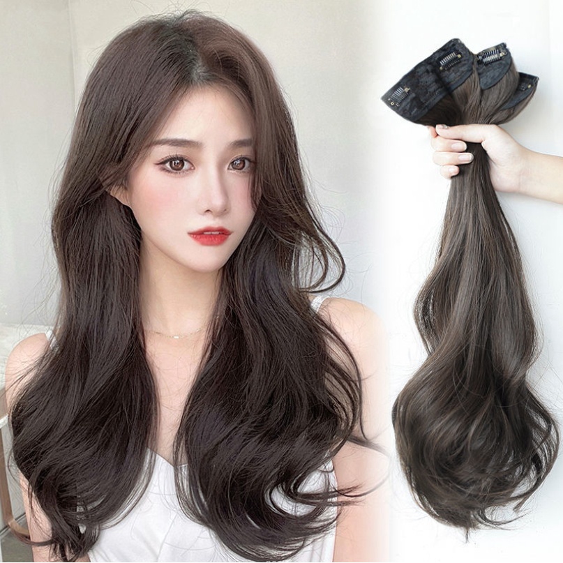 แฮร์พีช-ผมลอน-ราคาต่อ1ชิ้น-แบบกิ๊ฟหนีบ-ลอนสวย-ผมเหมือนจริง-นิ่ม-ดูเป็นธรรมชาติ-ใข้งานง่าย-ยาว-55cm-3เฉดสี