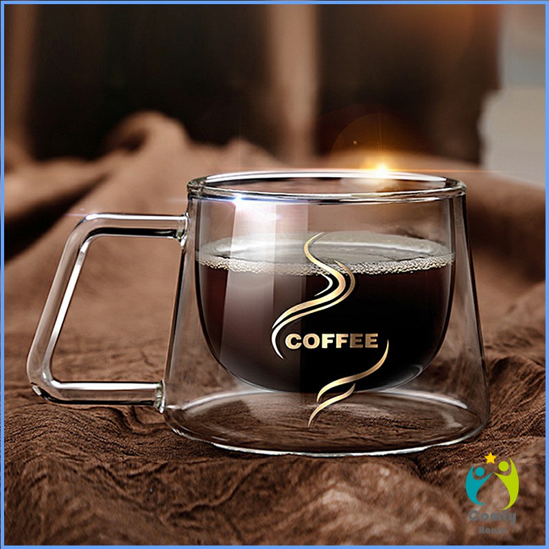 comfy-ถ้วยกาแฟ-แก้วคู่บอโลซิลิเกต-สกรีนอักษร-coffee-แก้วเป่าสองชั้น-coffee-cup