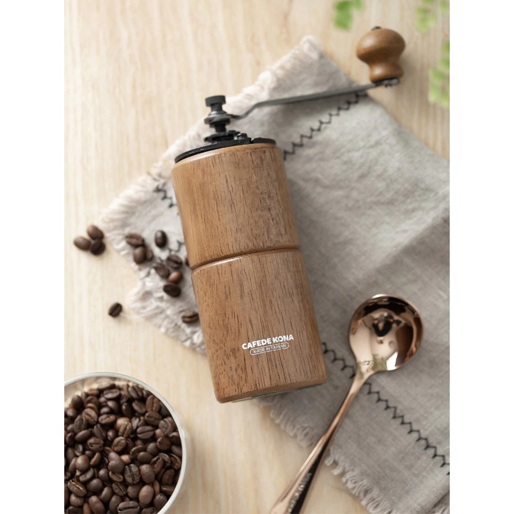 cafede-kona-grinder-เครื่องบดกาแฟมือหมุน-บอดี้ไม้วินเทจสไตล์