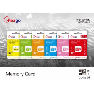 ราคา(ของแท้100%) Meago เมมโมรี่การ์ด 2GB 4GB 8GB 16GB 32GB 64GB SDHC/SDXC Class 10 UHS-I Micro SD Card