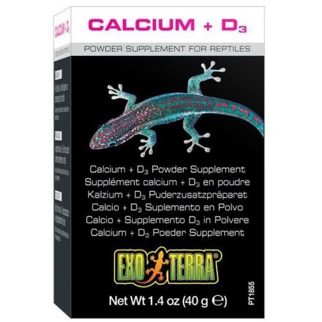 ภาพหน้าปกสินค้าแคลเซียมชนิดผง​ Exo Terra Calcium+D3 กระปุก 40 กรัม