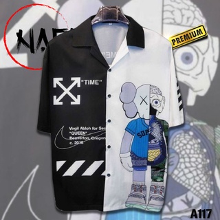 ภาพหน้าปกสินค้าเสื้อฮาวายลาย KAWS A117 ผ้าไหมอิตาลี ที่เกี่ยวข้อง