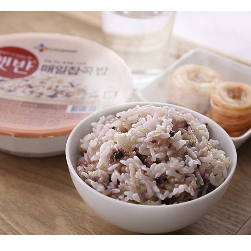 cj cooked white korean rice ข้าวสวยเกาหลี ข้าวสำเร็จรูปพร้อมทาน (130g