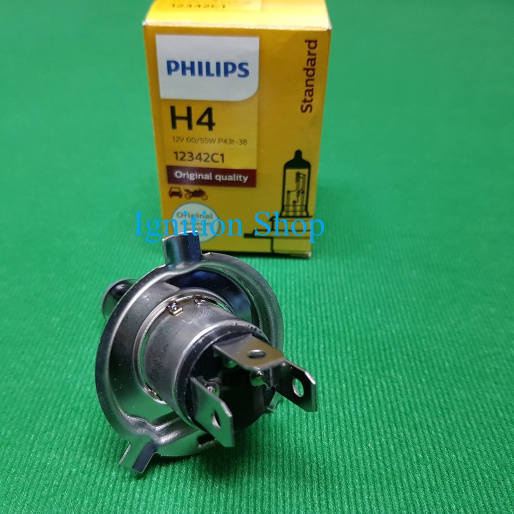 หลอดไฟหน้า-h4-philips-60-55w-p43t-38-standrad-จำนวน-1-หลอด