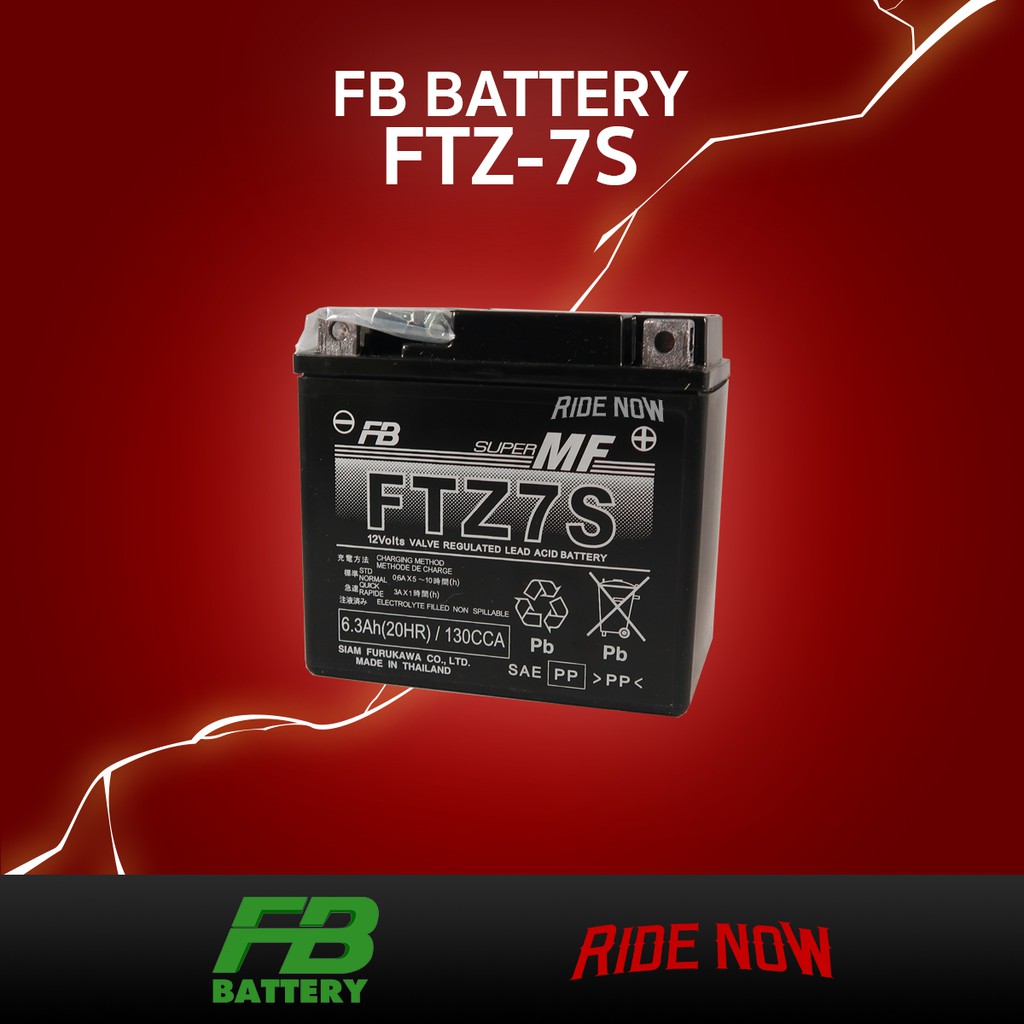ภาพหน้าปกสินค้าFB Battery FTZ7S-mf (12V 6.3AH) แบตเตอรี่แห้ง CBR150,MX,CLICK125i, NOUVO, FIORE,FILANO, PCX ทุกรุ่น จากร้าน ridenow.th บน Shopee