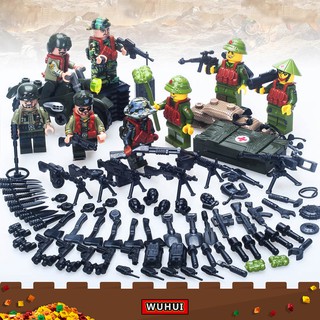 ชุดของเล่นตัวต่อเลโก้ทหารเวียดนาม WW2 WW2 US CS สําหรับเด็กก่อนวัยเรียน อายุ 3 ปีขึ้นไป 8 ชิ้น
