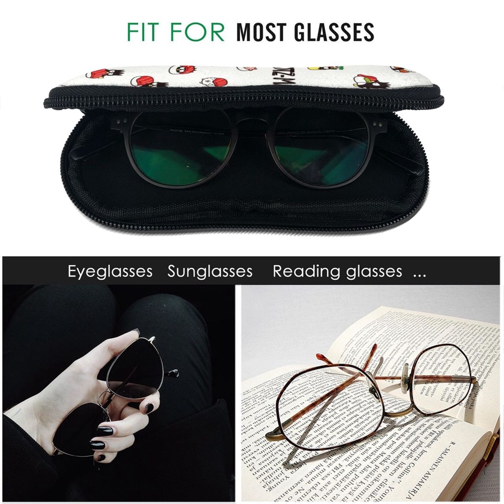sanrio-badtz-maru-แว่นตากันแดด-เคสนิ่ม-เบาพิเศษ-นีโอพรีน-ซิป-เคสแว่นตา-พร้อมคลิปหนีบเข็มขัด