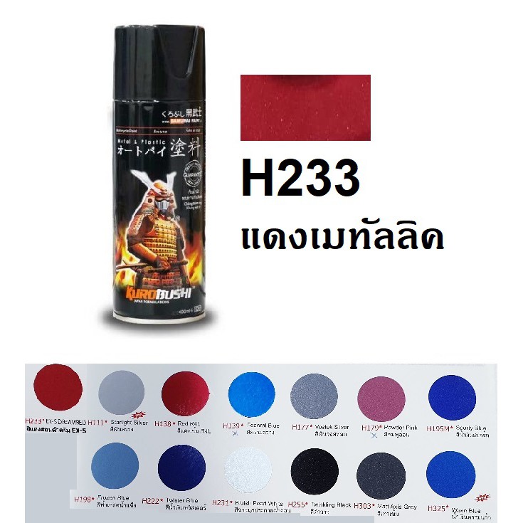 ภาพหน้าปกสินค้าสีสเปรย์ซามูไร SAMURAI H233 สีแดงฮอนด้าดรีม EX-5 EX-5 Dream Red