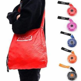 พร้อมส่ง✡ถุงผ้าพกพาแบบม้วนเก็บได้ Shopping Bag มี 5 สี