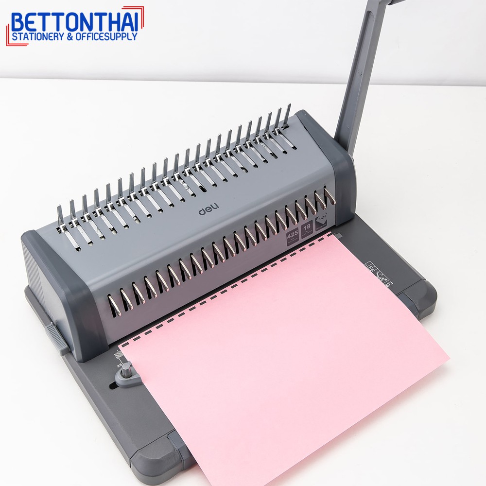 deli-3873-binding-machine-เครื่องเจาะกระดาษและเข้าเล่มเอกสาร-a4-สันกระดูกงู-รับประกัน1ปี-เครื่องเข้าเล่ม-office