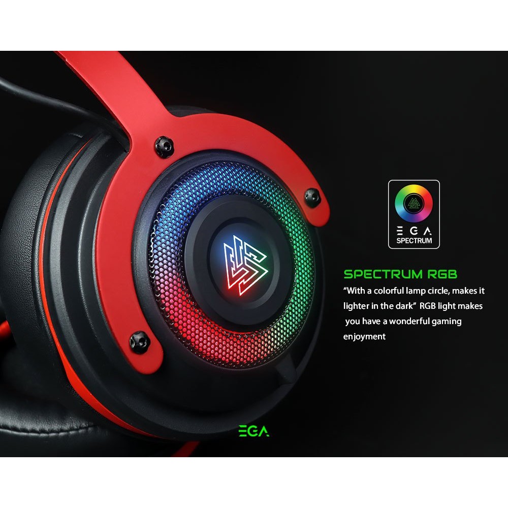 ภาพสินค้าหูฟังเกมมิ่ง RGB EGA TYPE H7 Gaming Headset หูฟังคอม สาย USB ประกันศูนย์ 2 ปี จากร้าน huskshop บน Shopee ภาพที่ 5