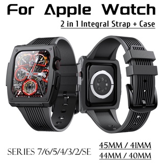 ภาพหน้าปกสินค้า2 In 1 สายนาฬิกาข้อมือ + เคสสําหรับ Apple Watch Series 7 6 5 4 3 2 Se Band 45มม. 41มม. 44มม. 40มม. 42มม. 38มม. สําหรับ T500 X7 T5 T55 Ft50 W26 W46 W56 Smartwatch
 ซึ่งคุณอาจชอบราคาและรีวิวของสินค้านี้