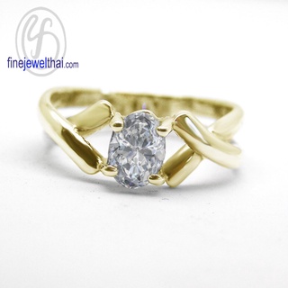 Finejewelthai-แหวนเพชร-แหวนเงิน-เพชรสังเคราะห์-เงินแท้925-Diamond-CZ-Silver-Ring-R1040cz-OV2-g/ pg