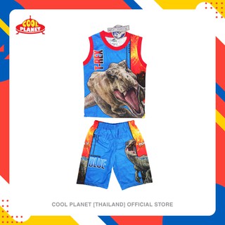 COOLPLANET Jurassic World Set ชุดเซ็ตเด็ก ชุดเด็ก ชุดผ้ามัน แขนกุดขาสั้น ลายจูราสสิคเวิล์ด ลิขสิทธิ์แท้ พร้อมส่ง