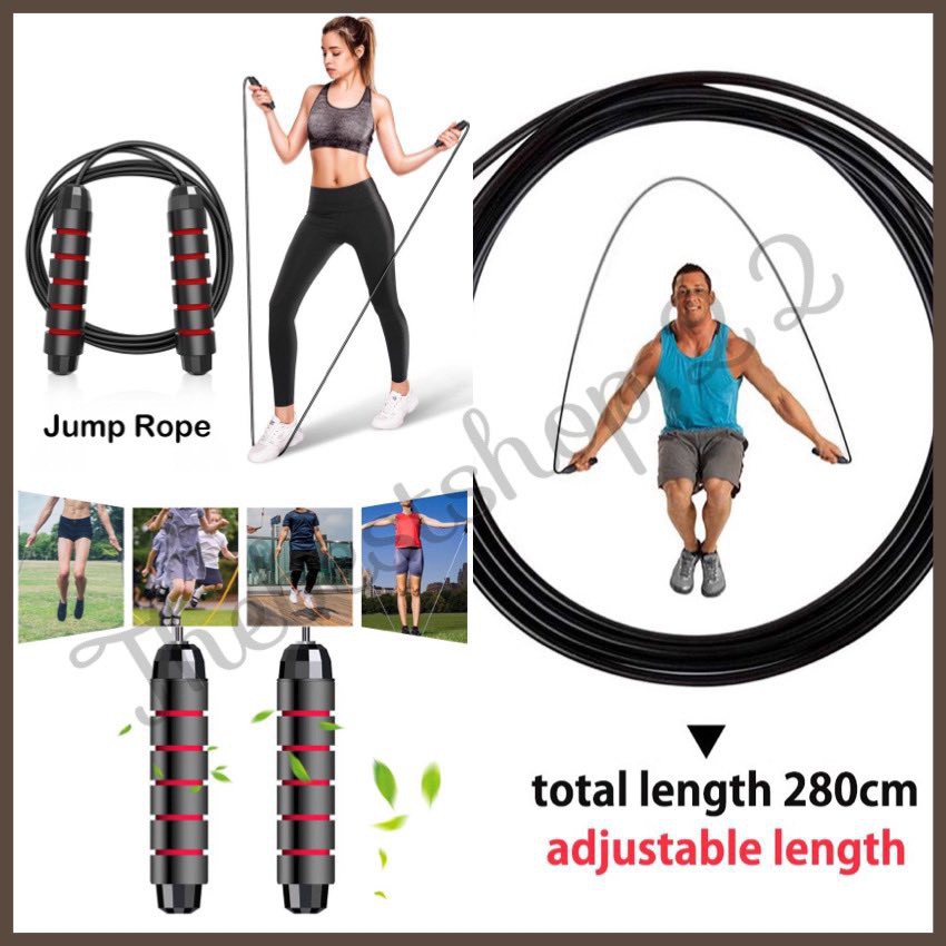 ราคาและรีวิวJUMPING ROPE เชือกกระโดด ด้ามจับนุ่ม ปรับระดับได้ JR11