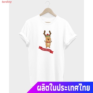 terdiny เสื้อยืดกีฬา เสื้อยืดสกรีน ลาย Merry Christmas Mens Womens T-shirts