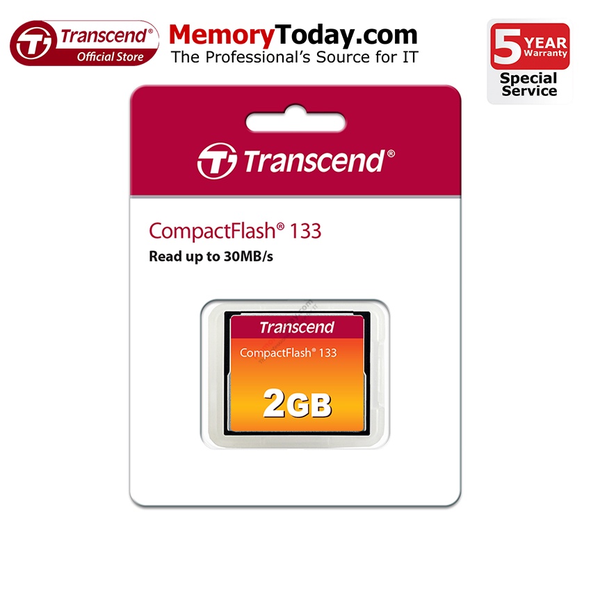 ภาพหน้าปกสินค้าTranscend CompactFlash CF Card 133x 2GB (TS2GCF133)