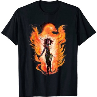 █♬♫♪♩ Marvelเสื้อยืดผู้ชายและผู้หญิง Marvel X-Men Rise Of The Dark Phoenix Flames Graphic T-Shirt Marvel Mens Womens