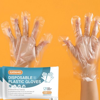 สินค้า 100 ชิ้น ถุงมือ พลาสติค ใส่ทำอาหาร ถุงมือพลาสติก ถุงมือพลาสติค ถุงมือเอนกประสงค์ ฟรีไซส์