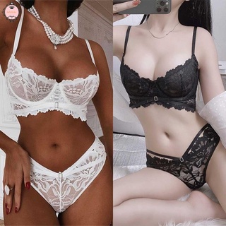 Womens Push Up Lace Bra Set Lingerie G-String Thong Knickers Nightwear Sleepwear