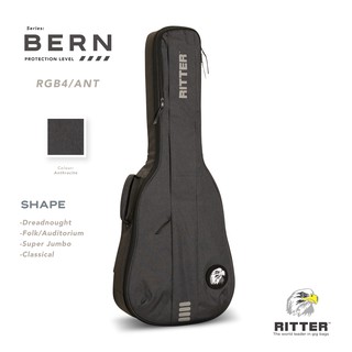 ภาพขนาดย่อของสินค้าRitter BERN 4 "Anthracite" กระเป๋ากีตาร์โปร่งทรง Dreadnought / Classical / OM / GA / Super Jumbo