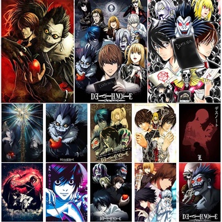 โปสเตอร์กระดาษ เคลือบสีขาว ลายอนิเมะ Death Note สไตล์คลาสสิก สําหรับตกแต่งผนังบ้าน