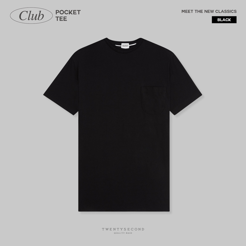 ภาพหน้าปกสินค้าTWENTYSECOND เสื้อยืดแขนสั้น รุ่น CLUB POCKET TEE - Black / ดำ จากร้าน twentysecond_official บน Shopee