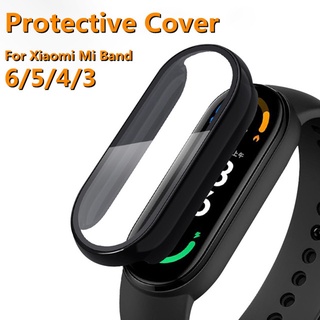 เคสกระจกกันรอยหน้าจอ แบบเต็มจอ สําหรับ Xiaomi Mi Band 6 5 4 3 7 Xiomi Miband 3 4 5 6