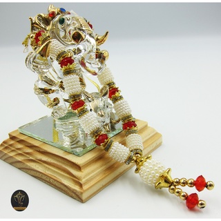 Ananta Ganesh ® พวงมาลัย handmade มุก ลูกปัดทอง (อินเดียแท้) ขนาด 5