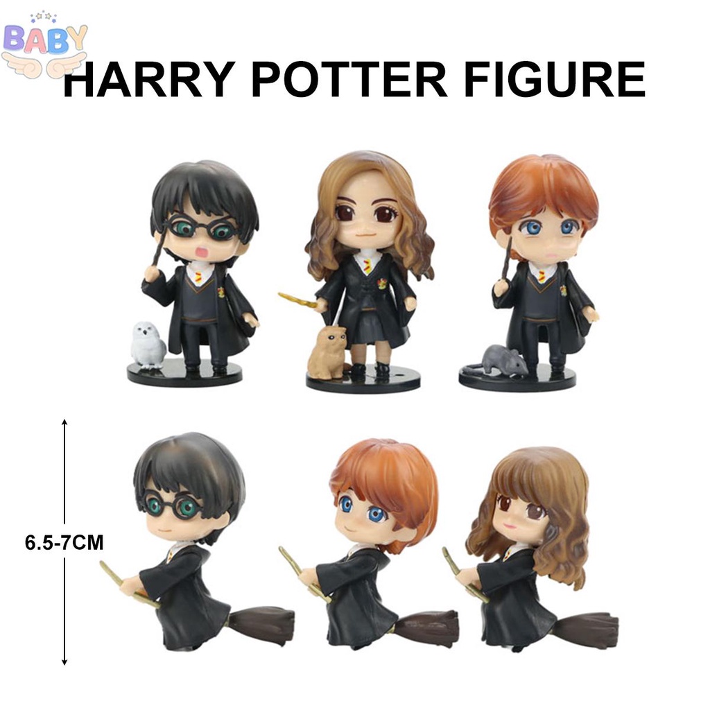 โมเดลฟิกเกอร์-pvc-รูปการ์ตูนอนิเมะ-harry-potter-q-version-harry-hermione-6-ชิ้น-shopcyc0236