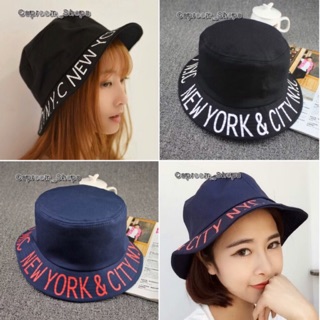 Bucket Newyork&amp;city n.y.c หมวกบักเก็ต Cap_Hat ราคาถูก พร้อมส่ง