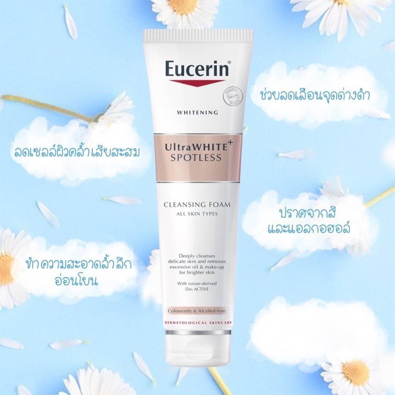 แท้100-ฉลากไทย-หมดอายุ03-23-eucerin-ultrawhite-plus-spotless-cleansing-foam-150g-โฟมล้างหน้า