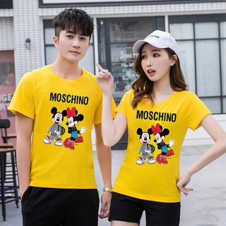 BK-01 (8 สีพร้อมส่ง!!!)Moschino เสื่อยืดพิมพ์ลายมิกกี้ เสื้อยืดแฟชั่นมาแรง ผ้าดีใส่สบายราคาถูก ปลีก-ส่ง (S-XXL)