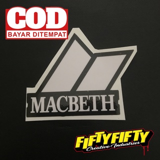 สติกเกอร์ พิมพ์ลายโลโก้ Macbeth แบบเคลือบเงา สําหรับติดตกแต่งหมวกกันน็อค รถจักรยานยนต์ รถยนต์