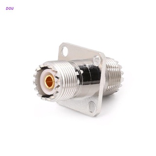 Dou Uhf So239 Female To Female พร้อมอะแดปเตอร์แปลงเชื่อมต่อแผงเมาท์ Rf Coaxial