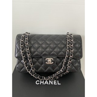 ChanelClassic 10" Black Caviar SHW Holo 30 Full set ori rec