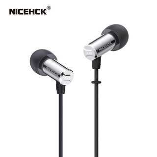 Nicehck X49 Single BA Balanced Armature Driver Mini Earbud HIFI หูฟังอินเอียร์ โลหะ มอนิเตอร์ เกมสลีป ดีเจ เพลง ไมโครโฟน แบบใช้สาย IEM