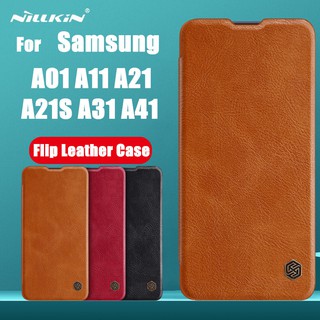 Samsung Galaxy A01 A11 A21 A21S A31 A41 - เคส ฝาพับ เคสฝาพับ หนัง Nillkin QIN Leather Case แท้