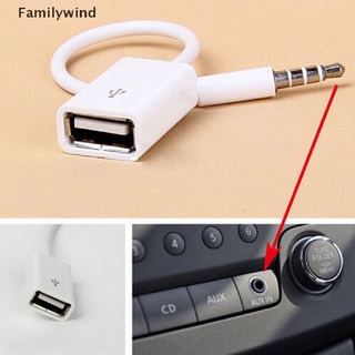 Familywind> แจ็คเสียบเสียง aux ตัวผู้ 3.5 มม. เป็นสายแปลง usb 2.0 ตัวเมีย สําหรับรถยนต์ mp3