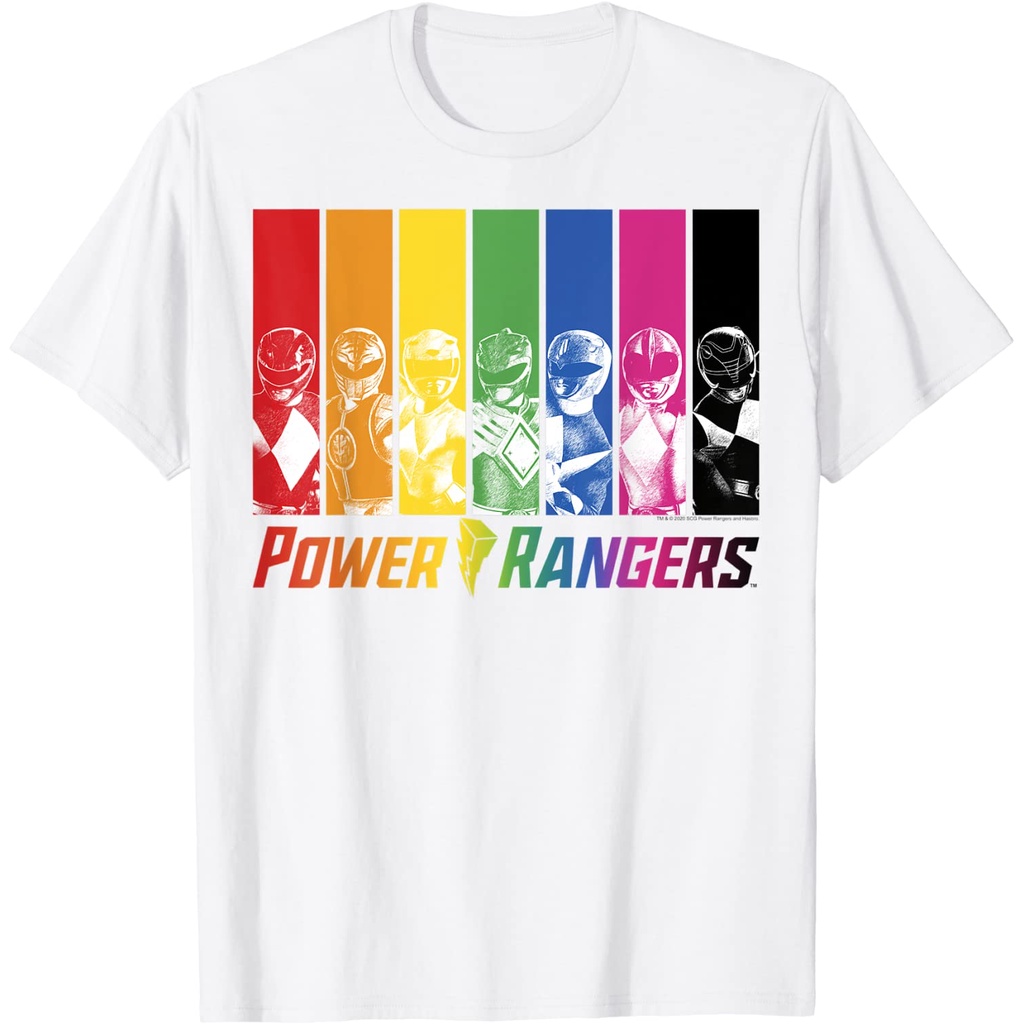 เสื้อยืดอินเทรนด์ผู้ชายอินเทรนด์ผู้หญิงเสื้อยืด พิมพ์ลาย Power Rangers ...