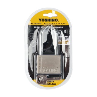 YOSHINo กุญแจคอยาวชุบนิกเกิ้ล 50 มม. รุ่น YN L50 วัสดุทำจากเหล็กกล้าชุบนิกเกิล ไม่เป็นสนิม ที่คล้องทำจากเหล็กกล้าชุบ มีค