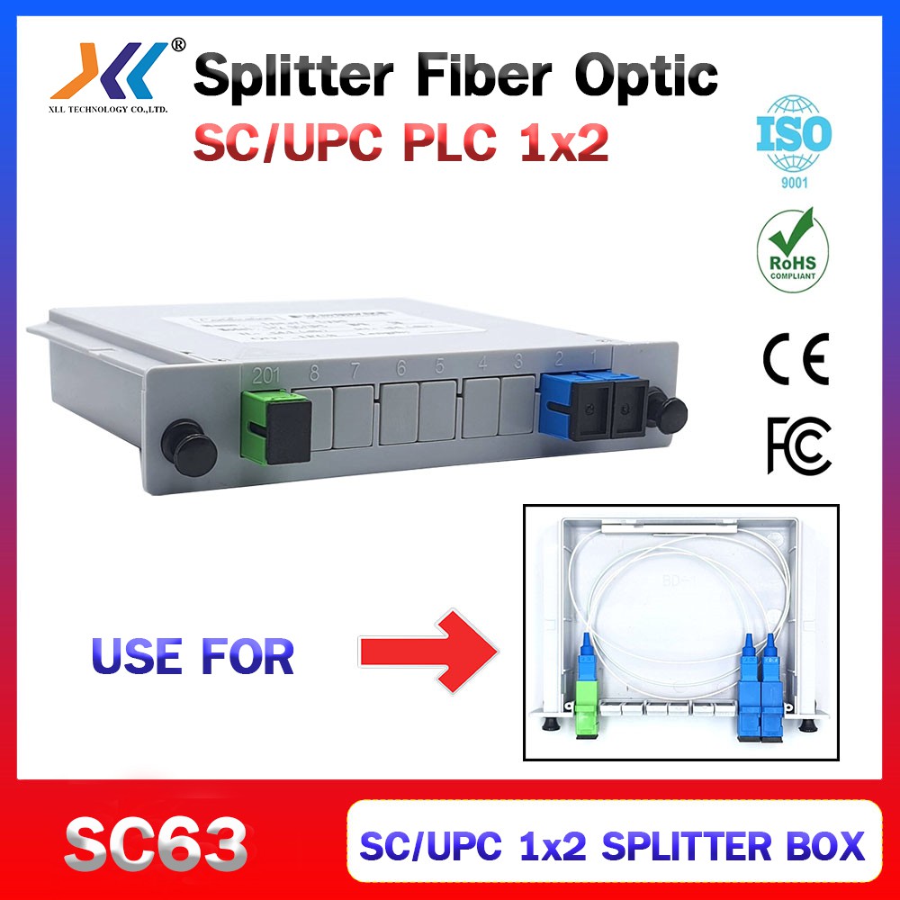 splitter-fiber-optic-sc-upc-1x2-1x4-1x8-1x16-อุปกรณ์สำหรับแยกแสงไฟเบอร์ออฟติก