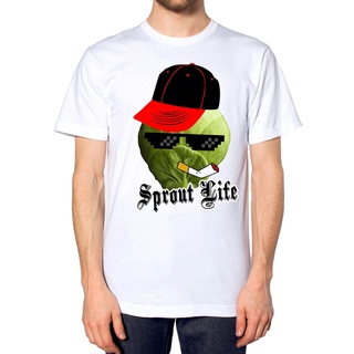 เสื้อยืดสีขาวเสื้อยืด พิมพ์ลาย Sprout Life Thug Gangsta แฟชั่นสําหรับผู้ชายS-4XL