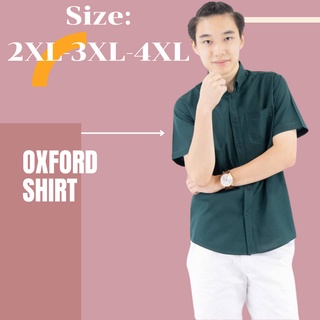 ภาพขนาดย่อของสินค้าไซส์ใหญ่ เสื้อคนอ้วน Big size คอปก/แขนสั้น 2XL-4XL ผ้า OXFORD เสื้อเชิ้ตผู้ชายคอปกแขนสั้น เสื้อเชิ้ตคอปก ใส่สะบาย
