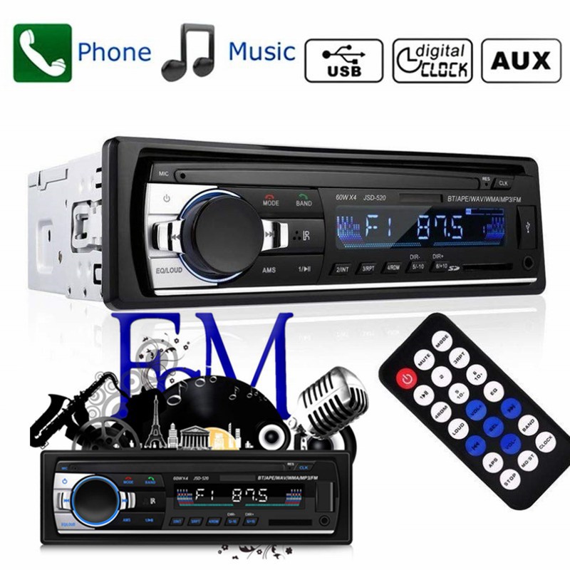 ส่งจากไทย-jsd-520-สเตอริโอในรถยนต์บลูทูธวิทยุ-mp3-เครื่องเล่นเสียง-usb-sd-aux-fm-car-mp3-radio-player