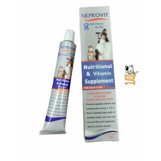 Neprovit Multi-Vitamins For Pet เจลอาหารเสริม บำรุงไต เพิ่มพลังงานและสารอาหาร สำหรับ สุนัข แมว 30 กรัม